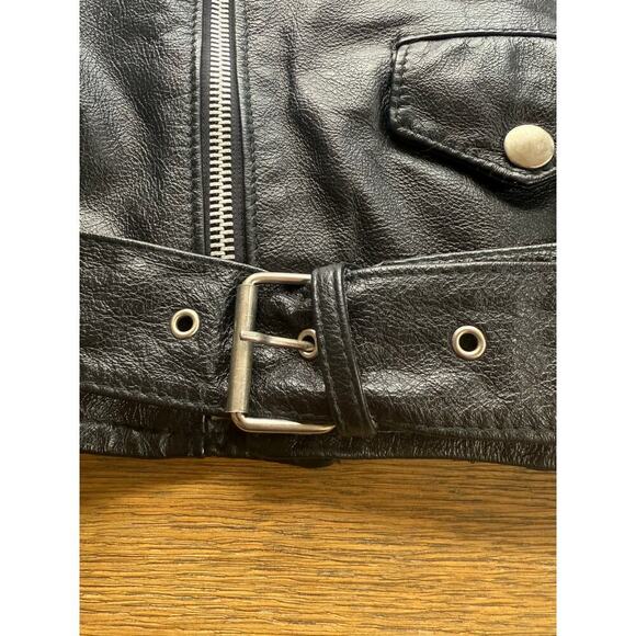 Vintage 90's Vera Pelle Motorcycle Suede Leather Jacket Size S Made in Italy - Picture 10 of 12